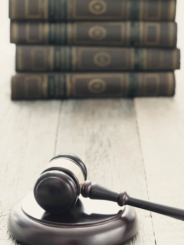 Justice. Judge hammer on the table